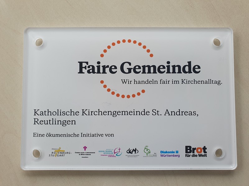 Auszeichnung der Kirchengemeinde St. Andreas als faire Gemeinde