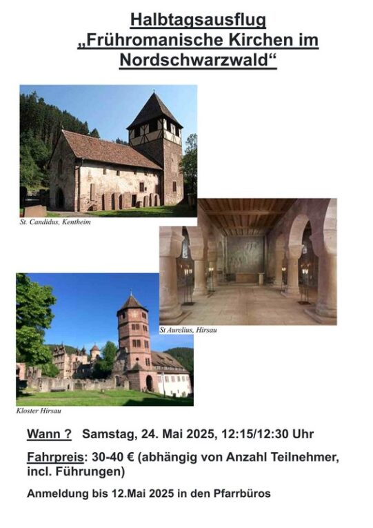 Frühromanische Kirchen im Nordschwarzwald“Halbtagesausflug der Seelsorgeeinheit Reutlingen-Nord 2025