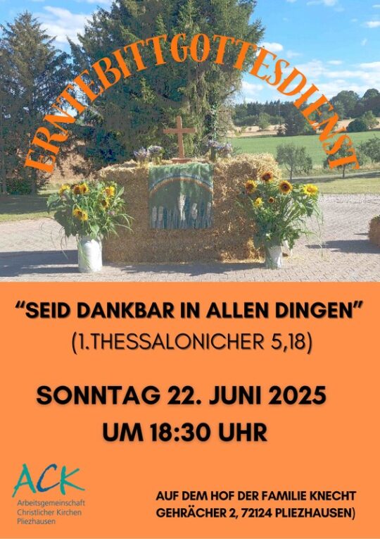 Erntebittgottesdienst – „Seid dankbar in allen Dingen“